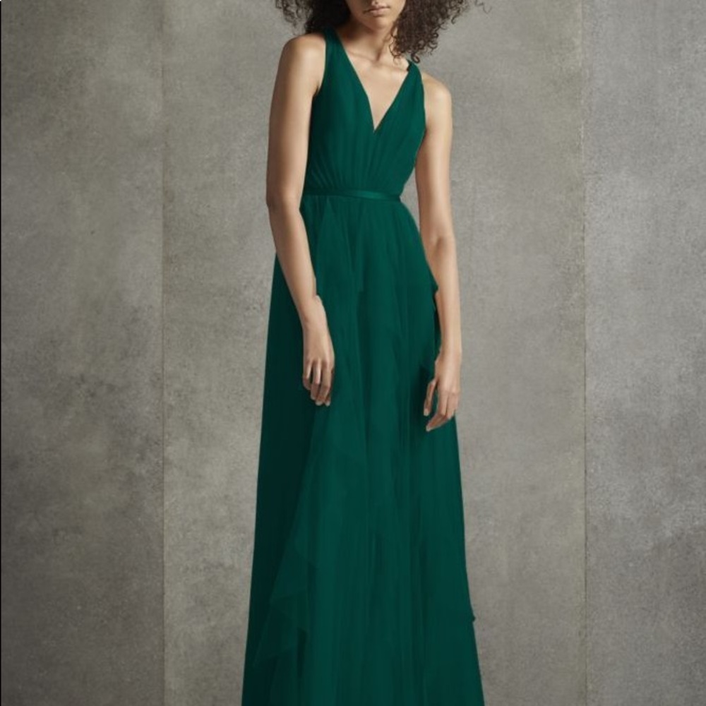 Forest Green White by Vera Wang Full Length dress
